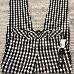 Express Black and White Checkered Cropped Pants